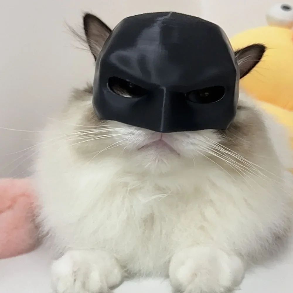 2026-Bat Cat Avenger Mask Black Matte Bat Mask Superhero Pet Toys Cat Bat Pet Man Mask for Cat and Dogs Spooky Make-up Party Toy