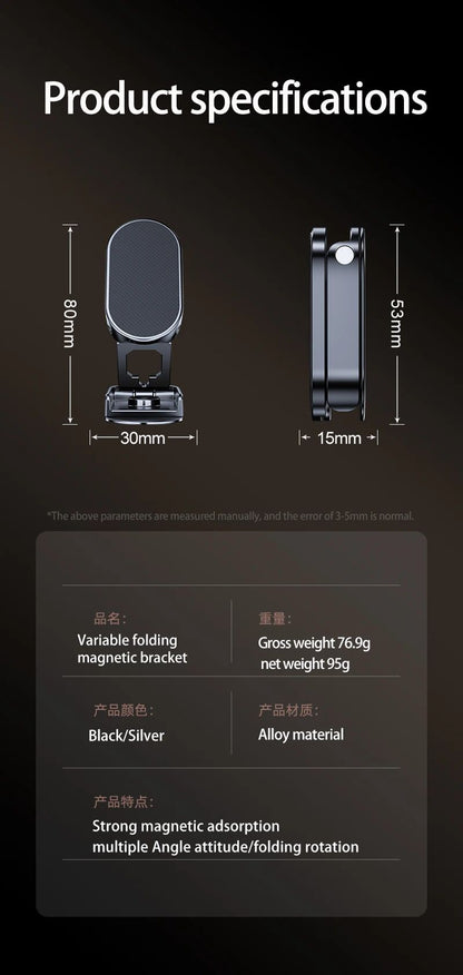 360° Rotation Magnetic Car Phone Holder Dashboard GPS Foldable Cell Phone Stand Mount For All Smartphones Universal Auto Bracket