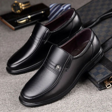 Leather Men Formal Shoes Luxury Brand Men's Loafers Dress Moccasins Breathable Slip on Black Driving Shoes Plus Size 37-46
