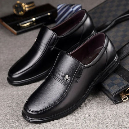 Leather Men Formal Shoes Luxury Brand Men's Loafers Dress Moccasins Breathable Slip on Black Driving Shoes Plus Size 37-46