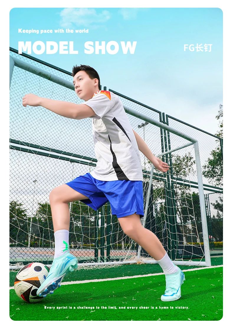New Men Football Boots Ultralight Soccer Shoes Cleats Long Spikes Match Breathable Indoor Sneakers Training Drop Shipping