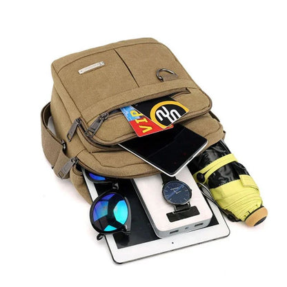 Canvas Shoulder Bag Men's New Korean Style Canvas Messenger Bag Outdoor Leisure Travel Portable Shoulder Bag Purse Handbag