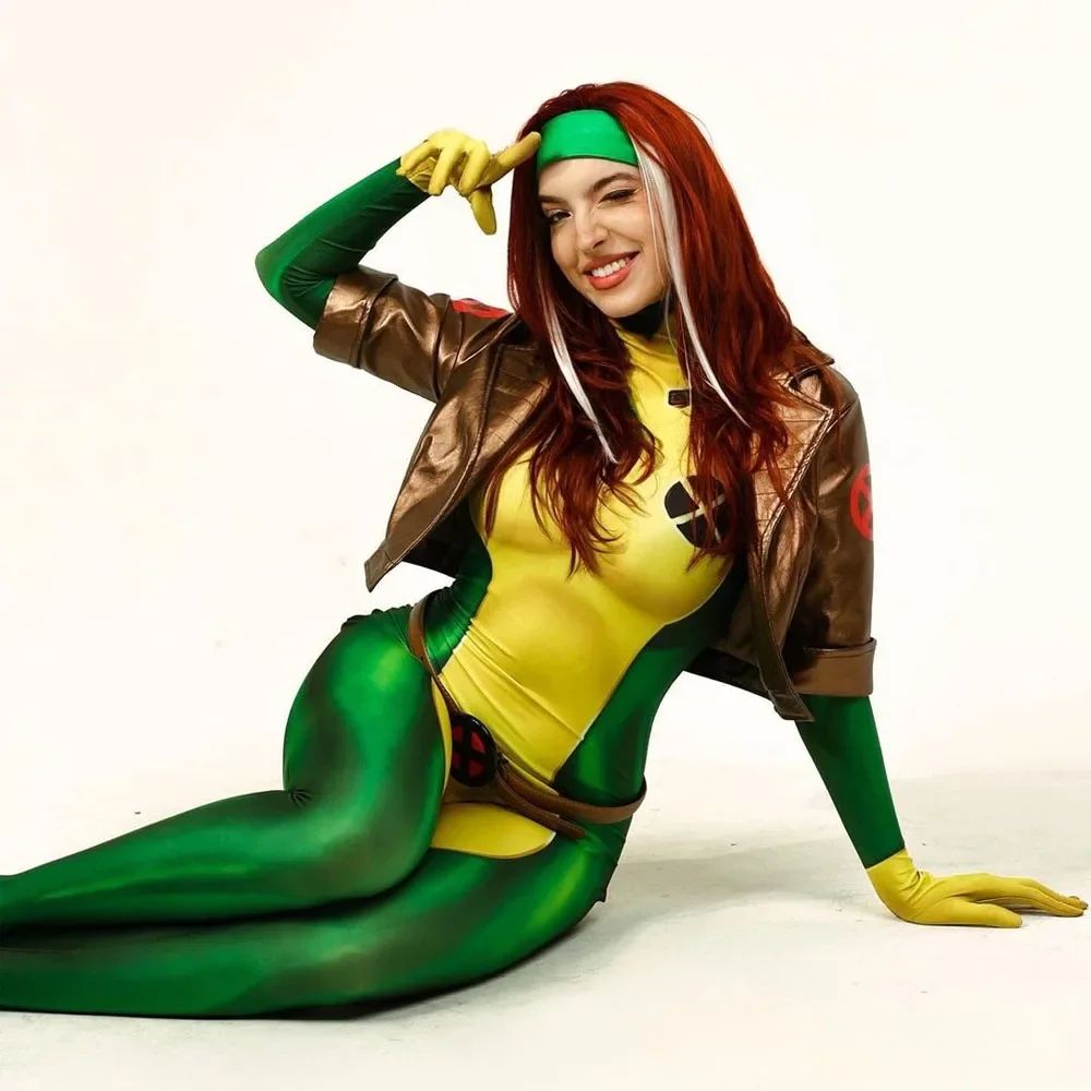 Rogue Cosplay Anna Marie Cosplay 3D Printing Adult Kids Zentai suit Halloween Party Women Girls costume