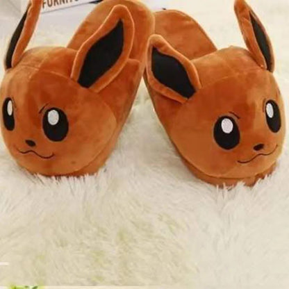 Pokémon Desenho Animado Pikachu Pelúcia Algodão Anime Sapatos Sapatilhas Rasas de Veludo Sapatos de Costura Pantufas Fofas de Casal Pai-Filho