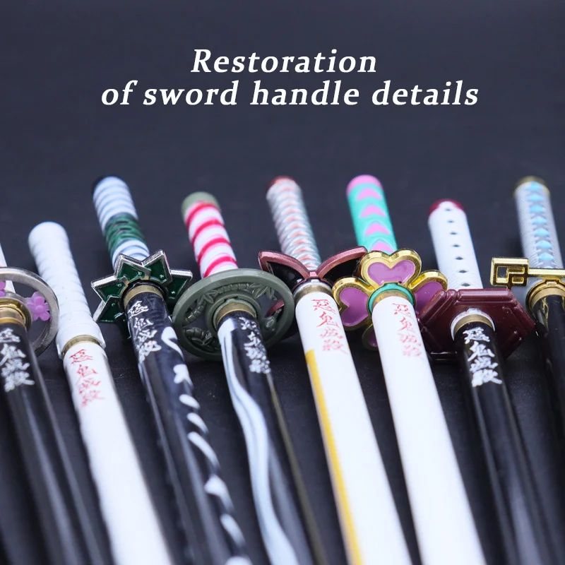 Caneta espadada de ponta de feltro de 7,5 polegadas Demon Slayer Nichirin, modelo de liga de espada, caneta katana Tanjirou, arma de anime Kimetsu No Yaiba, brinquedo Rengoku