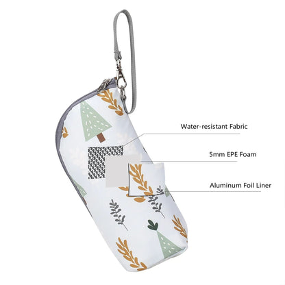 Baby Bottle Warmer Bag Portable Infant Feeding Bottle Aluminum Foil Insulation Outing Stroller Hanging Bag for Storage Cups