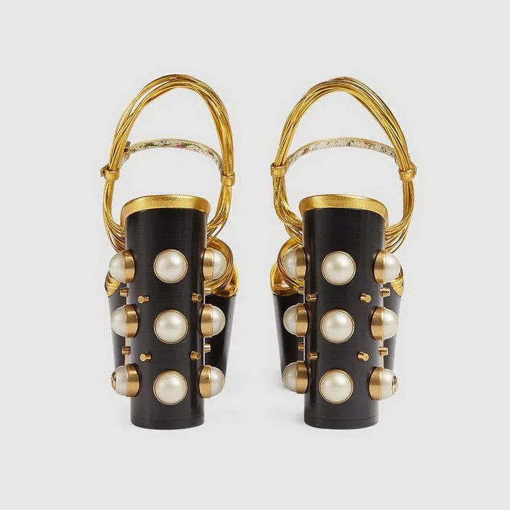 Luxury Brand Women's Summer Fashion Metal Platform Sandals Large 34-42 Super High Heel Thick Bottom Rivet Party Women's Shoes