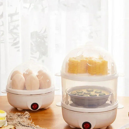 Caldeira de Ovo Elétrica Multifuncional Camadas Duplas Mini Vaporizador Escalfador Cozinha Cozinha Máquina de Café da Manhã máquina de café da manhã