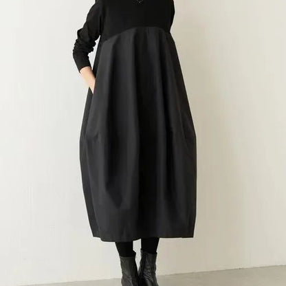2023 Autumn/Winter New Arrival Japanese Korean Style Leisure Knit Long Sleeve Round Neck Dress Stock Available