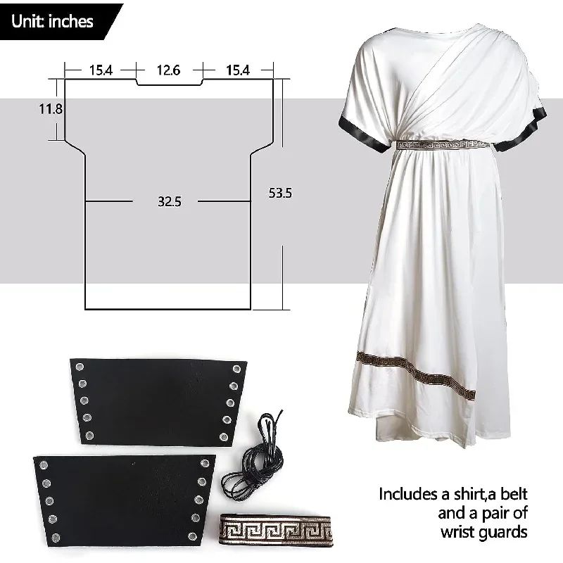 Greek Toga Costume For Men Roman Halloween Dionysus Costume With Wristband Adult Halloween Party King Gladiator Clothing Suit