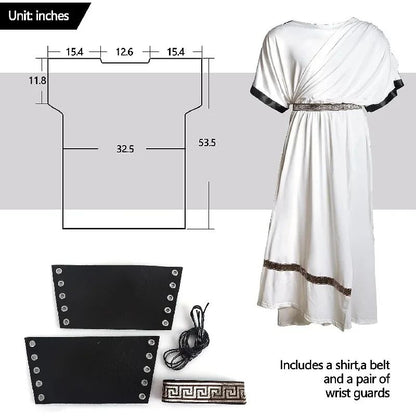 Greek Toga Costume For Men Roman Halloween Dionysus Costume With Wristband Adult Halloween Party King Gladiator Clothing Suit