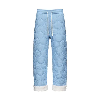 Calça de Neve Masculina, Marca de Moda, Grossa, À Prova de Vento, Quente, Veludo de Cordeiro, Calça Feminina Casual, À Prova de Frio, Acolchoada com Algodão e Penugem