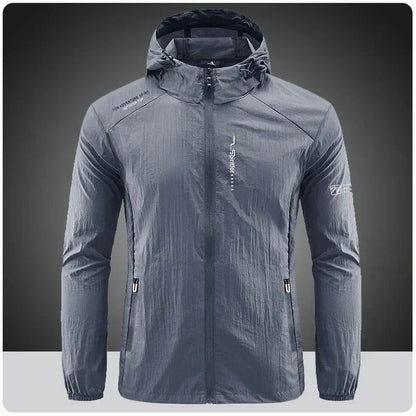 UPF50+ Summer Outdoor Quick Dry Sun-Protective Thin Jacket Men Hiking Fishing Cycling Hooded Gym Sport Ultra Light Windbreaker