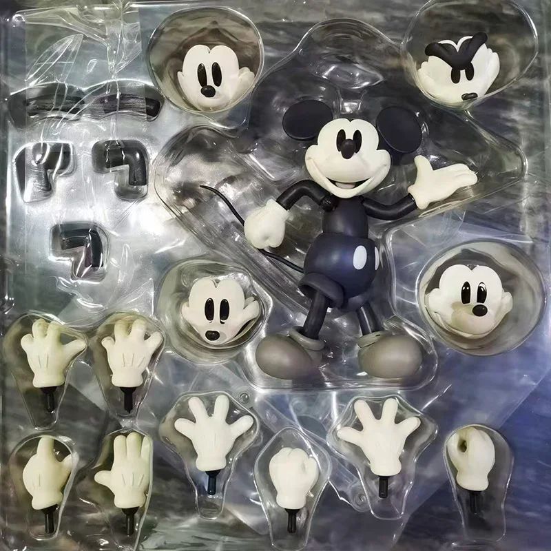 Action Figure do Mickey Mouse de Anime de 11cm, Versão Colorida, Réplica em Preto e Branco, Mobilidade Articular, Modelo de Mesa, Enfeites, Brinquedo, Presente para Crianças