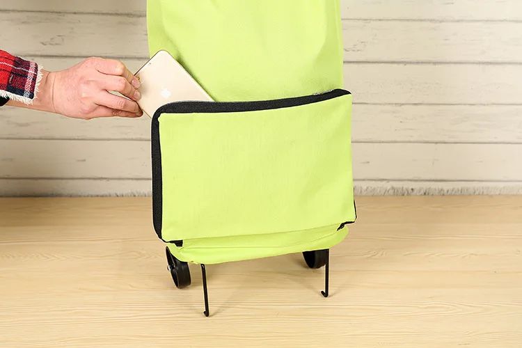 Foldable Square Oxford Cloth Shopping Cart Bag with Wheels Vegetable Buying Car Trolley Bag Durable Market Research Bag