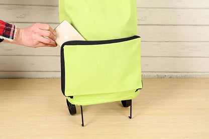 Foldable Square Oxford Cloth Shopping Cart Bag with Wheels Vegetable Buying Car Trolley Bag Durable Market Research Bag