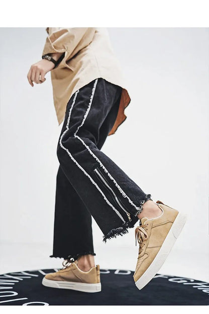 Cheap Green Man Urban Sneakers Big Size 47 48 Platform Men’s Skateboarding Shoes Harajuku Low Cut Male Skate Shoe Zapatos Hombre