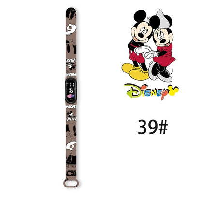 Disney Princess Kids Digital Watch Cartoon Action Figure Snow White LED Touch Waterproof Electronic Watch Toys for Children