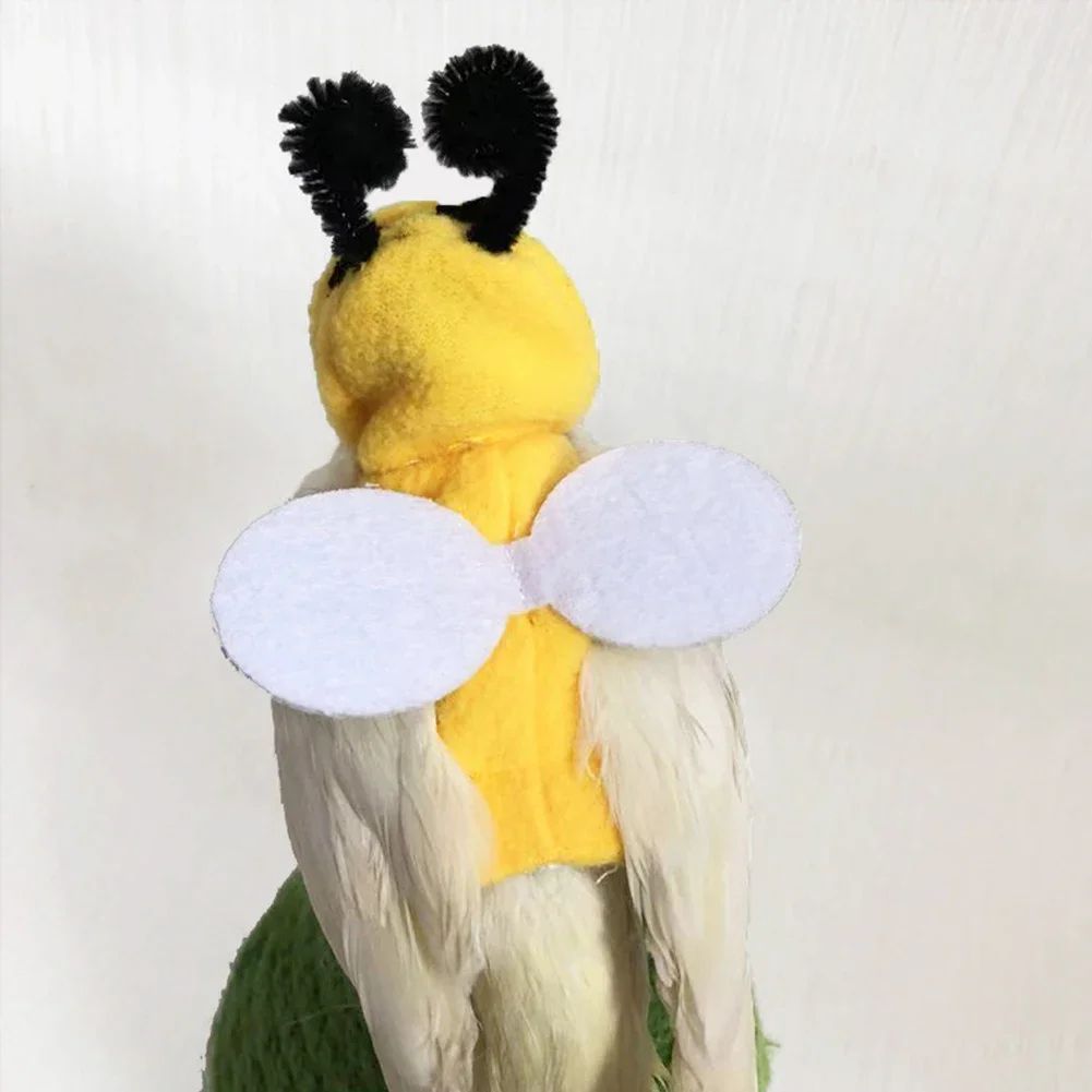 Roupas Engraçadas para Pássaros de Estimação, Fantasia de Abelha para Papagaios, Traje de Voo para Pássaros, Fantasia de Cosplay de Abelha para Pássaro de Estimação, Roupas de Inverno, Fantasias de Papagaio, Moletom com Capuz