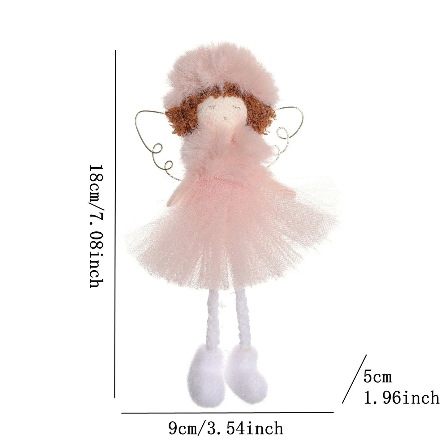 Christmas plush antlers angel girl pendant Christmas tree pendant creative doll pendant gift