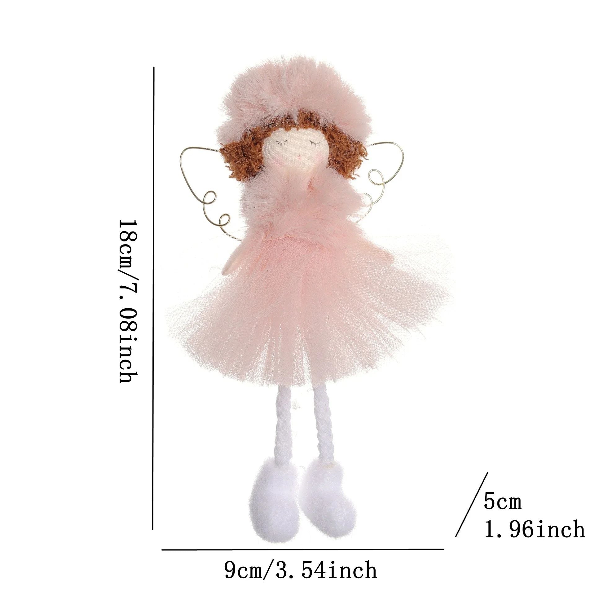 Christmas plush antlers angel girl pendant Christmas tree pendant creative doll pendant gift