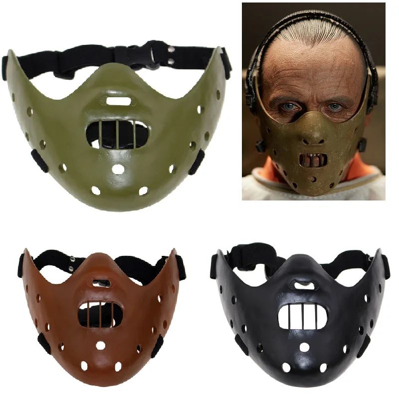 Hannibal Masks Horror Hannibal Lecter The Silence of The Lambs Masquerade Halloween Mask Scary Ogre Cosplay Resin Masque