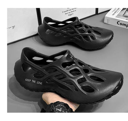 Summer Men Sandals Light EVA Men's Casual Shoes Hole Shoes Clogs Lovers Home Garden Outdoor Male Beach Flat Slippers Big Size