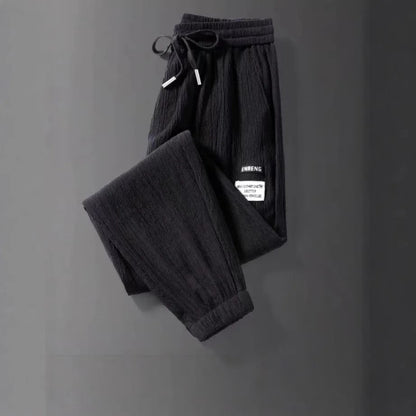 Summer Men's Thin Loose Sports Pants Breathable Casual Sweatpants Comfortable Wide Leg Harlan Nine Points Lightweight Trousers