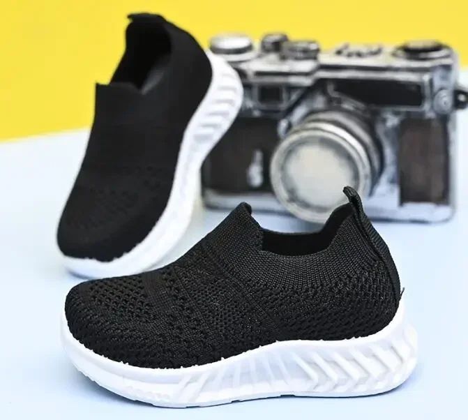 Baby Sneakers 2025 Fashion Children Flat Shoes Infant Kids Baby Girls Boys Solid Stretch Mesh Sport Running Sneakers Shoes