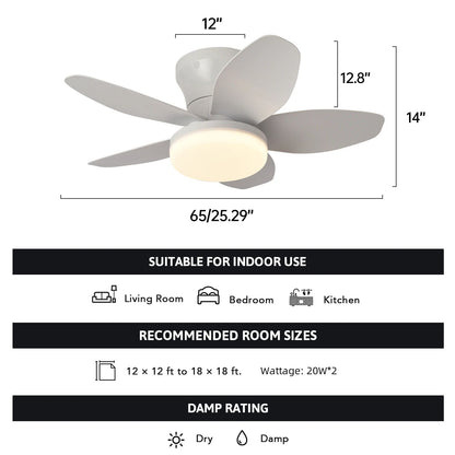 Simple LED ceiling fan remote control light for 25 inch living room and bedroom multifunctional ceiling fans