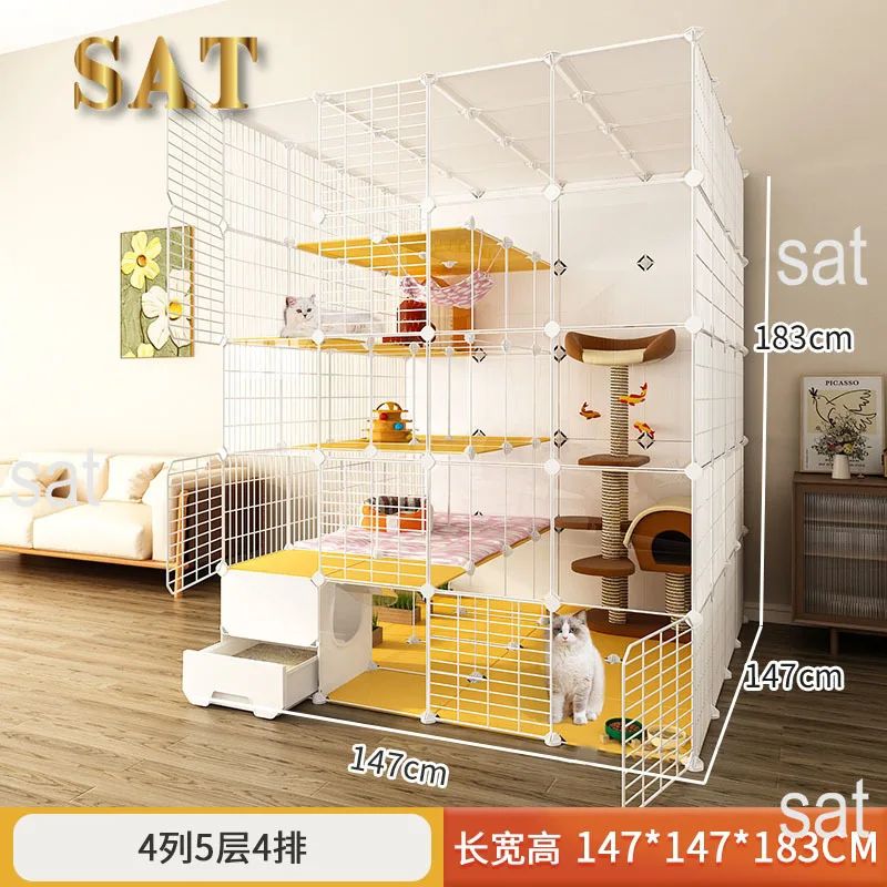 -Luxury Cat Cage Home Indoor Livingroom Balcony Cats Villa Super Large Free Space Kitten Pet House with Climbing Frame