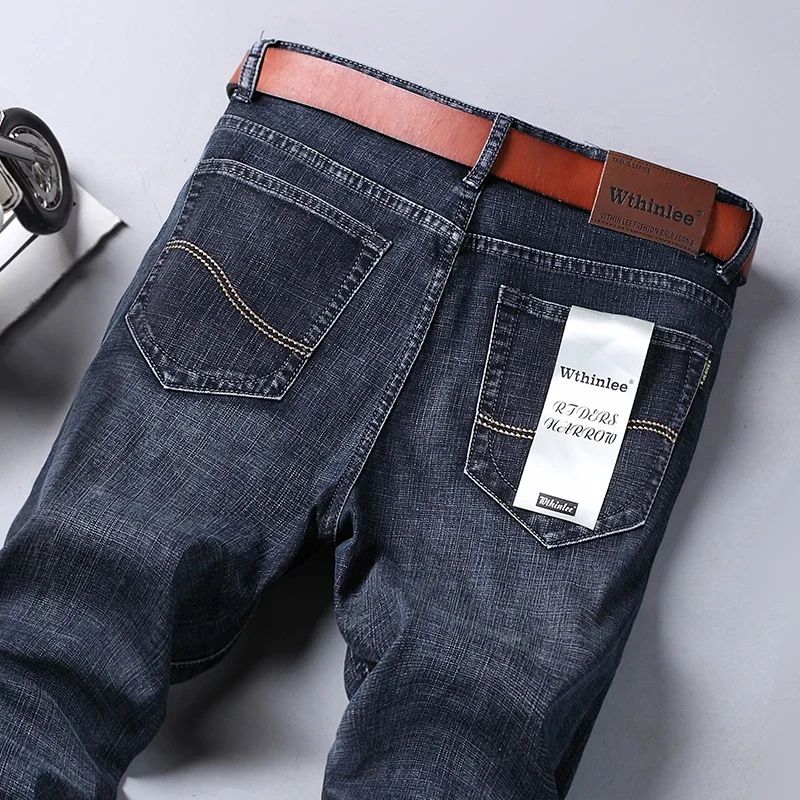 Mens High Quality Jeans Fashion Straight Denim Pants Men Classic Casual Jeans Male Plus Size Denim Trousers Ripped Jeans 28-40