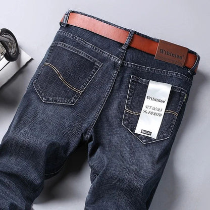 Mens High Quality Jeans Fashion Straight Denim Pants Men Classic Casual Jeans Male Plus Size Denim Trousers Ripped Jeans 28-40