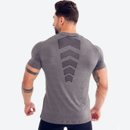 2024 Men Running Sports T-shirt Training Quick Dry Tight Short Sleeves Shirt Bodybuilding compress Fitness Tee Tops men Clothing