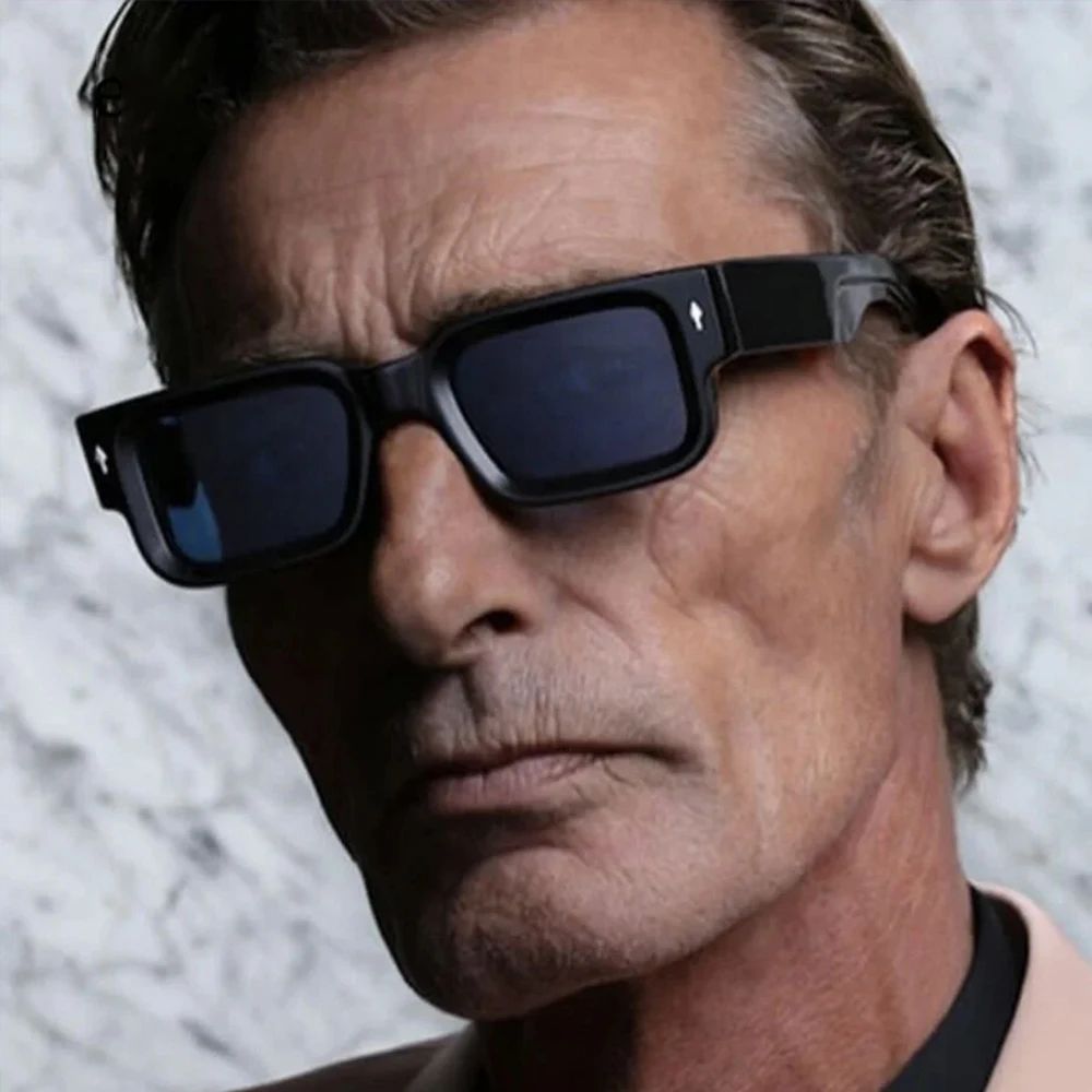 Retro Men Square Sunglasses For Women Vintage Luxury Rivet Designer Sun Glasses Fashion Arrow Shades UV400 Eyeglasses