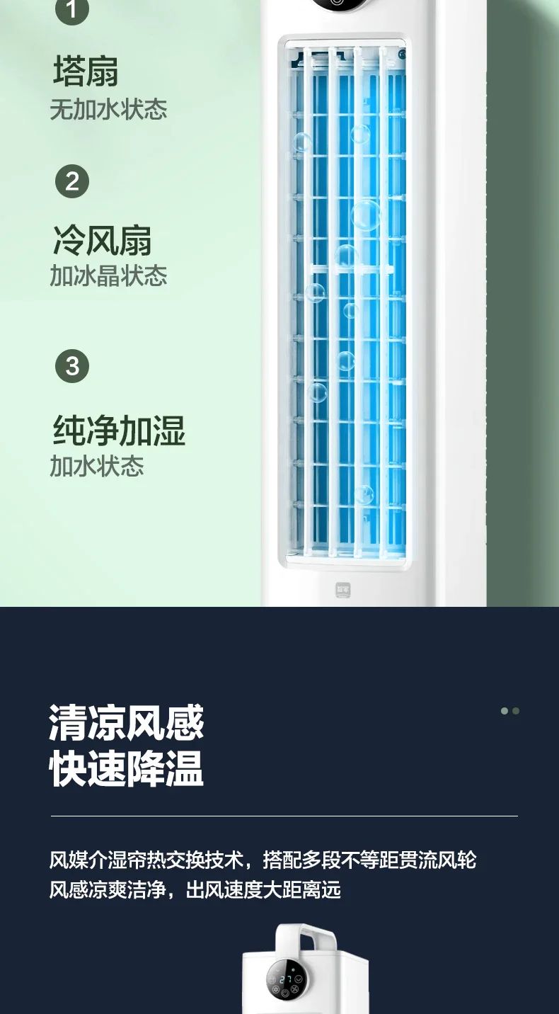 220V Bedroom Home Bladeless Water Fan Air Conditioner, Quiet Portable Cooling Cooler, Noiseless Air Cooling Fan A