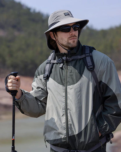 Summer MEN Shawl Fisherman Hat Quick Drying Breathable Sunshade Hat Outdoor Sun Protection Fishing Hat