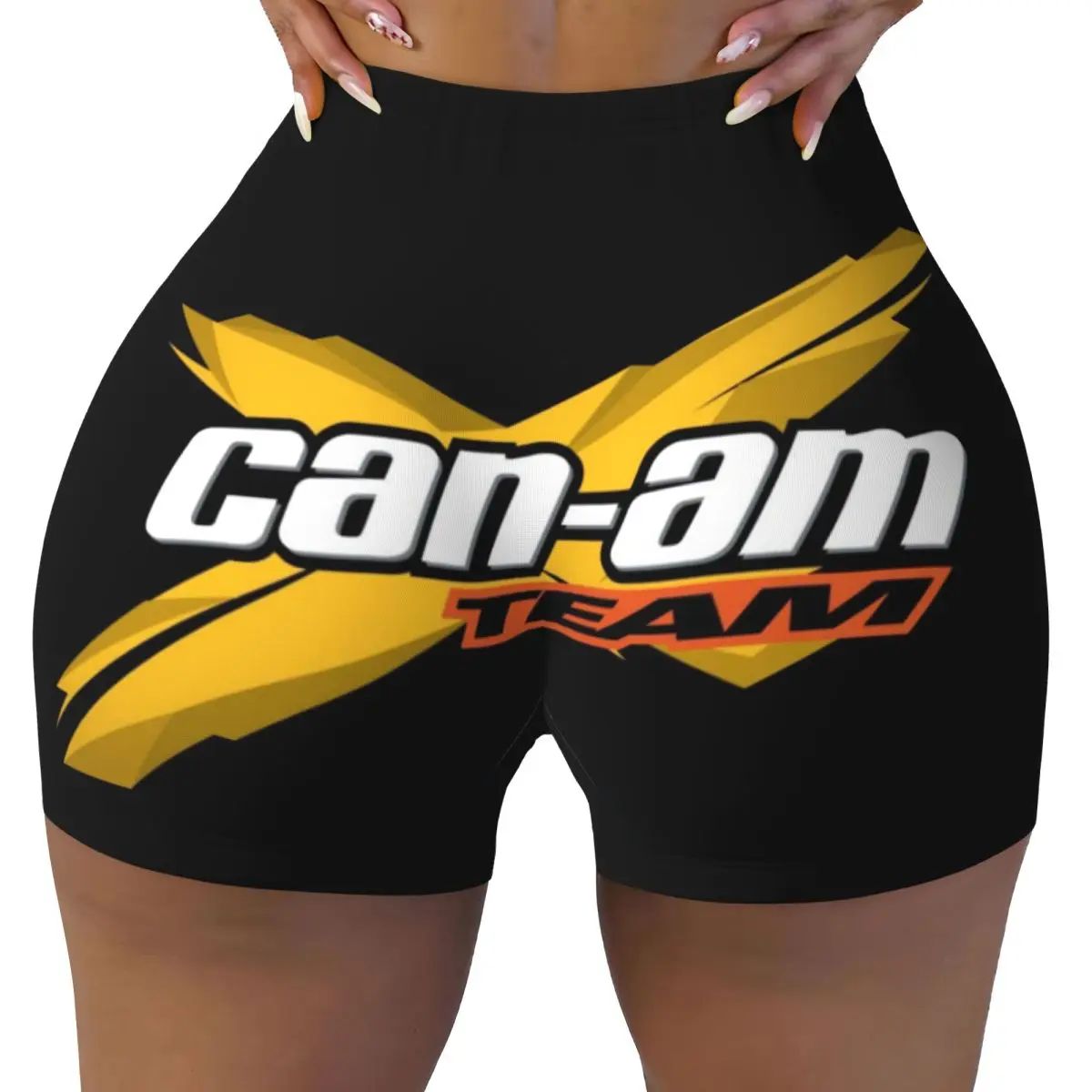 Custom Women's BRP ATV Unisex Can Am Logo Workout Yoga Shorts Athletic Gym Volleyball Biker Shorts