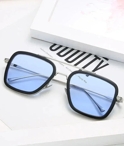 Fashion Tony Stark Sunglasses Iron Man Sun Glasses Vintage Square Metal Frames