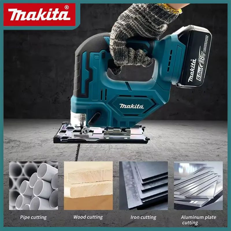 Serra tico-tico elétrica recarregável a bateria de lítio Makita DJV182Z 18V, serra curva para marcenaria, serra multifuncional para corte