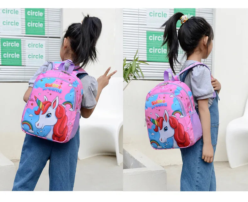 Bolsa Escolar Unicórnio de Desenho Animado para Meninos Meninas, Mochila Escolar de Grande Capacidade, Mochila de Jardim de Infância e Ensino Fundamental, Bolsa Infantil Kawaii