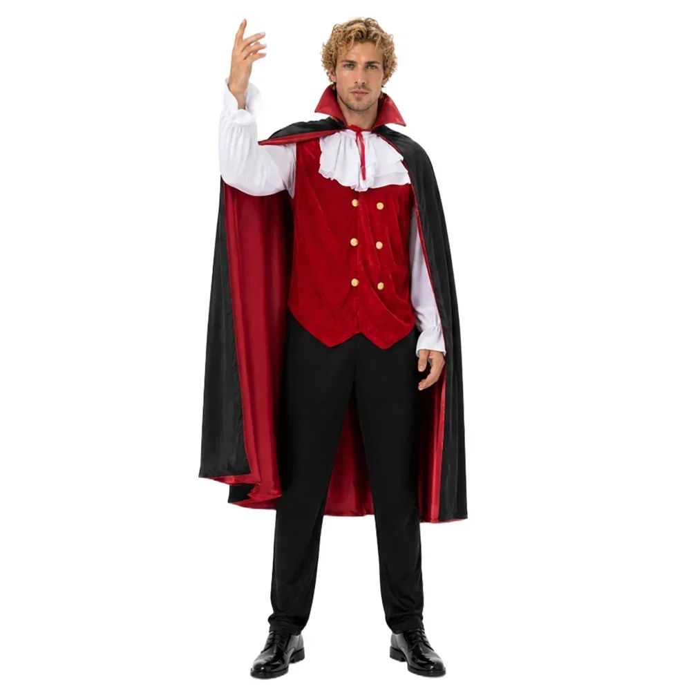Adult Vampire Costume Men's Medieval Gothic Costume Set Suitable for Halloween Parties Movie Theme Cosplay Costume