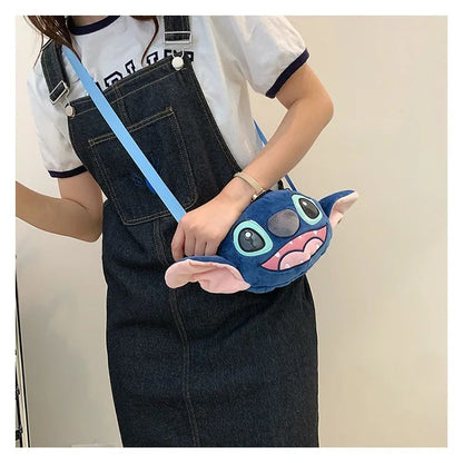Disney Lilo & Stitch Plush Toys Kawaii Plush Messenger Bag Girl Handbag Anime Stuffed Toys Children Cartoon Plushie Soft Bag