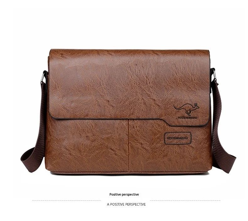 Business Shoulder Bag For IPAD PU Leather Business Handbag Men Messenger Bag Large Side Sling Bag Fashion Man Crossbody Bag