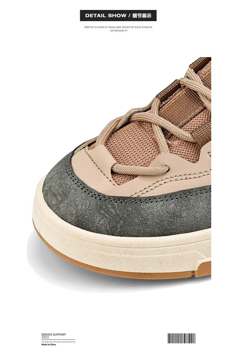 Bread Shoes for Men Trendy Board Shoes Niche Design Breathable Retro Chunky Sneakers Luxury Designer Male Casual Vulcanize Shoe