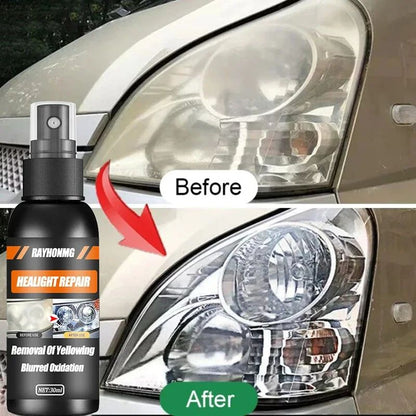 Spray Restaurador de Faróis para Carro Revestimento Anti-Oxidação Agente Polidor de Lâmpadas de Carro Restauração de Arranhões Limpeza de Sujeira