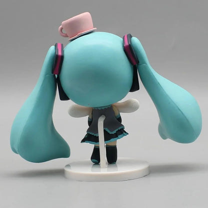 Anime Hatsune Miku Figure Cinnamoroll Figures Miku Kawaii Action Figurine Q-version Doll Model Pvc Desktop Decoration Toys Gifts