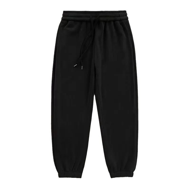 Double-Sided Zippered Fleece Pants For Men Thickened Winter Warm Sweatpants Casual Loose Fit Outerwear Trousers