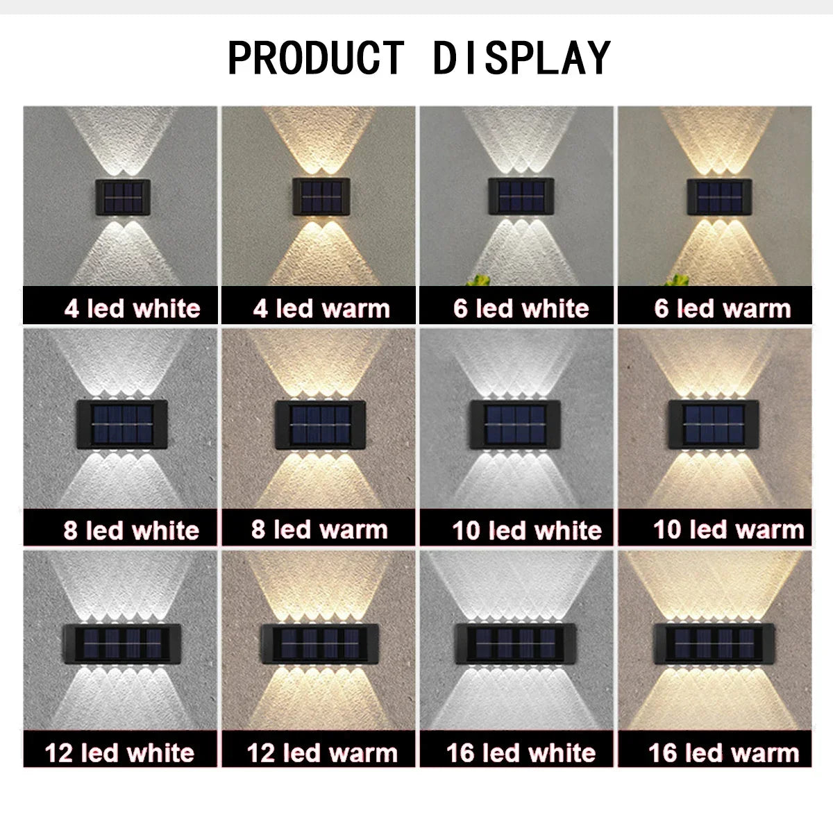 LED Solar Light Outdoor Waterproof Wall Lamp Up And Down Luminous Lighting for Garden Street Landscape Balcony Decor 1~4pcs