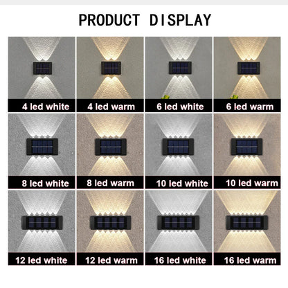 LED Solar Light Outdoor Waterproof Wall Lamp Up And Down Luminous Lighting for Garden Street Landscape Balcony Decor 1~4pcs
